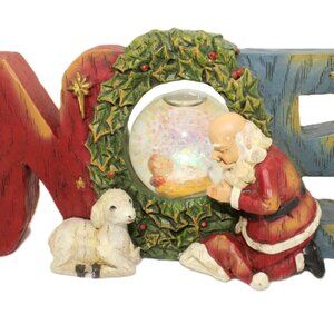 Roman Santa Noel Snow Globe Baby Jesus Nativity Glitter Dome Christmas Decor